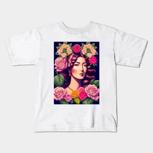 Young Agatha Christie Floral Art Kids T-Shirt